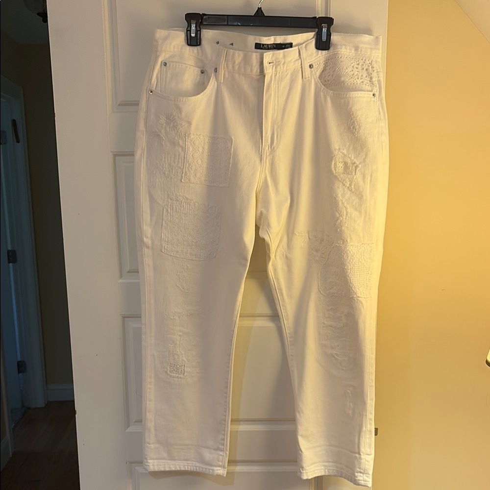 Lauren White Patchwork Jeans